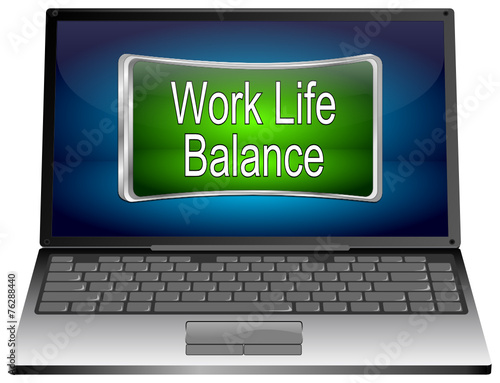 Laptop mit Work Life Balance Button © wwwebmeister