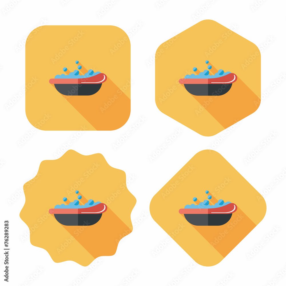 baby bath flat icon with long shadow,eps10