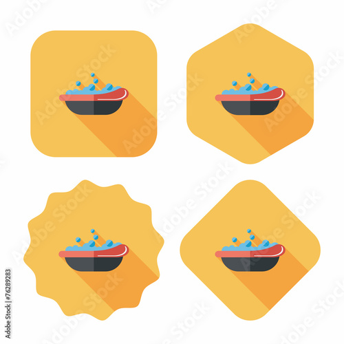 baby bath flat icon with long shadow,eps10