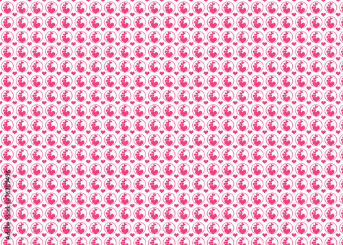 Colorful pink heart pattern background.