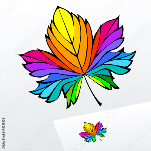 Logo with colorful leaf
