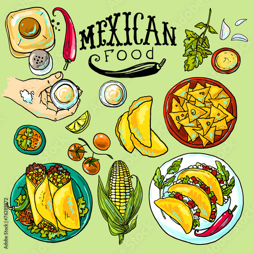 mexican food illustration