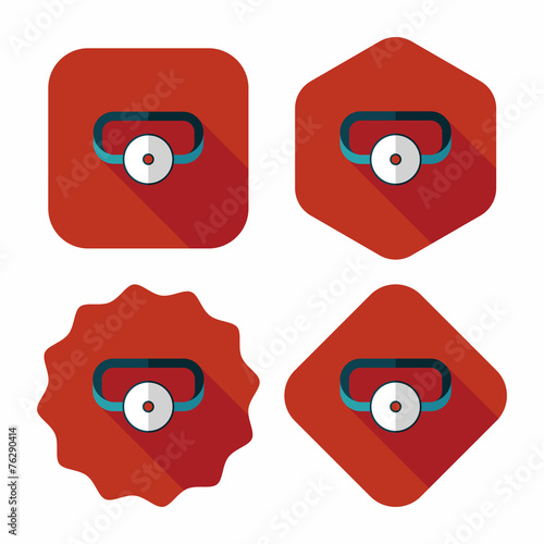 Doctor head mirror flat icon with long shadow