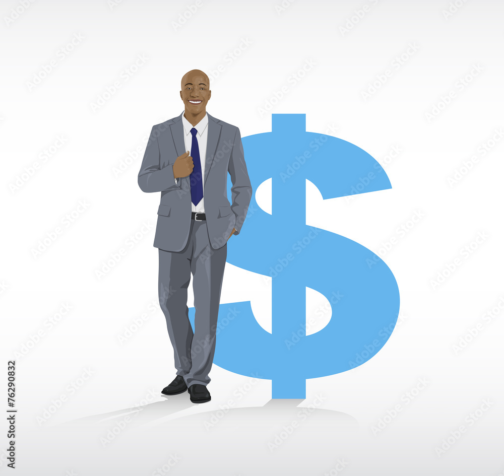 Businessman Dollar Symbol Finance Banking Vector Concept Businessman Dollar Symbol Finance Banking Vector Concept