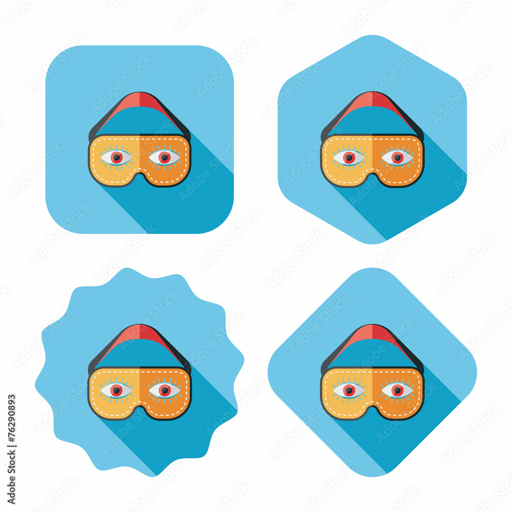eye mask, flat icon with long shadow eye mask, flat icon with long shadow
