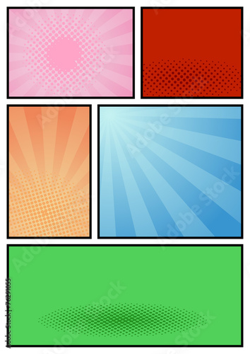 Comic book page pop art template