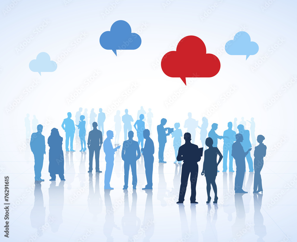 Communicating Leader Cloud Community Togetherness Concept Communicating Leader Cloud Community Togetherness Concept
