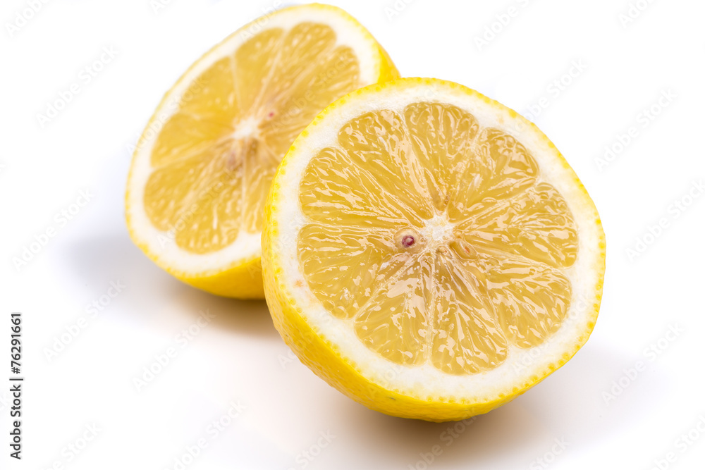 Lemon slice on a white background Lemon slice on a white background