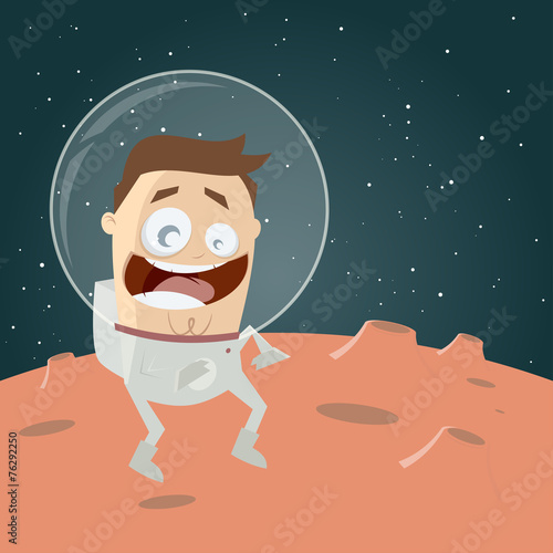 astronaut mars weltall cartoon