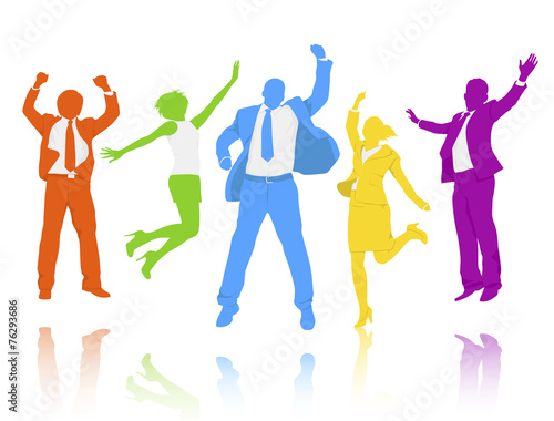 Group Business People Successful Cheerful Happiness Concept