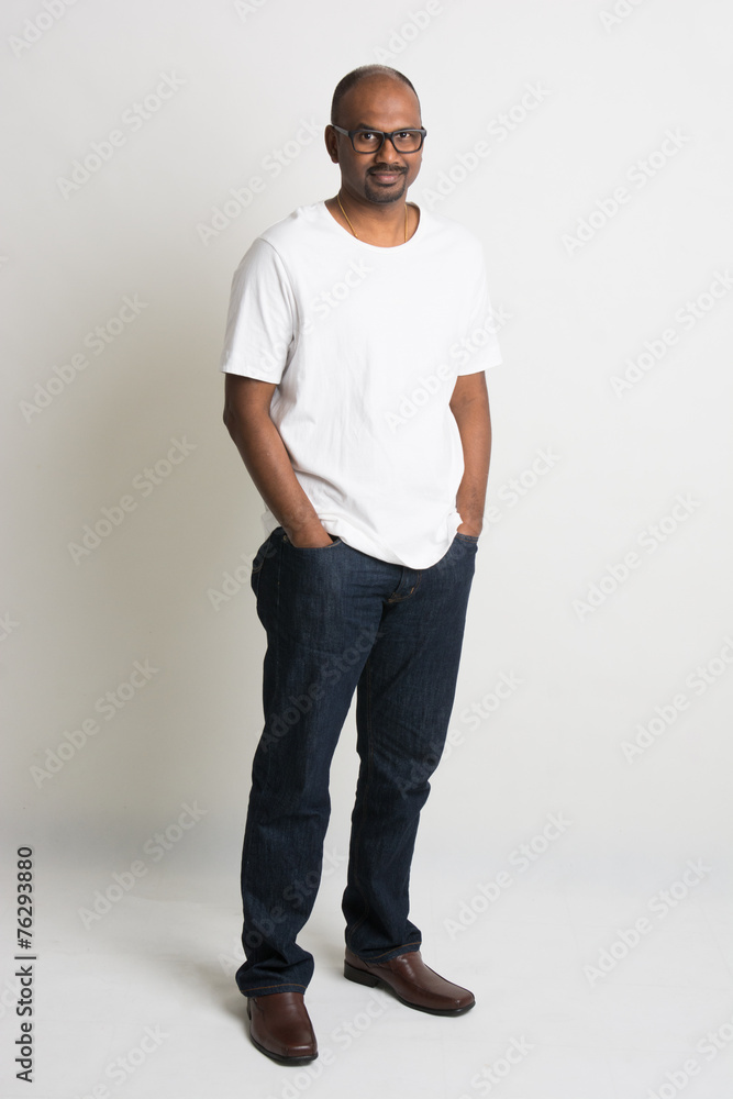 casual indian male on jeans and shirt
