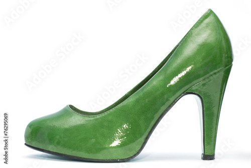 Womens high heels on white background