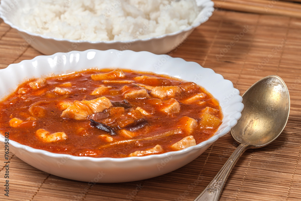 Sweet and sour chicken.