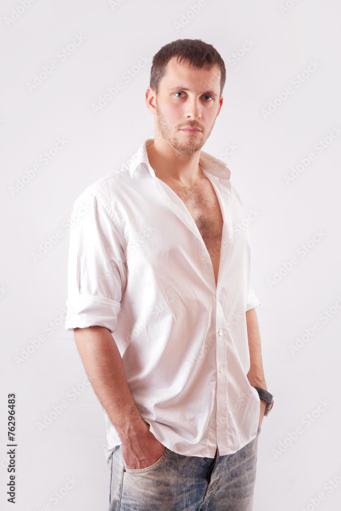 Man in white shirt Man in white shirt