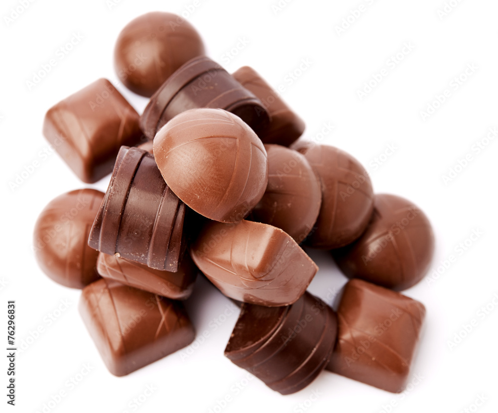 Fototapeta premium Dark chocolate on a white background