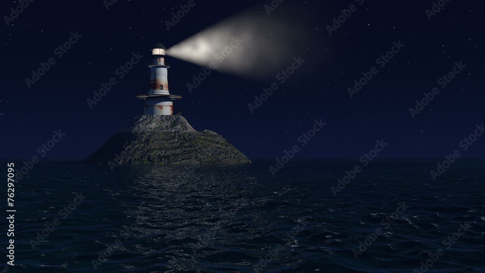 Computer generated lighthouse at night Computer generated lighthouse at night