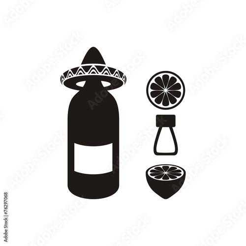 Tequila with lemon and salt