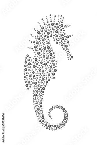 Seahorse made of dark balls