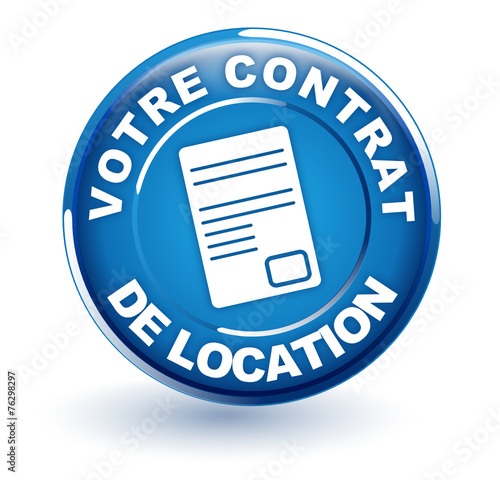 contrat de location sur bouton bleu