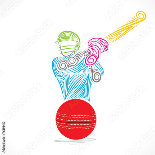 creative cricket player banner design vector