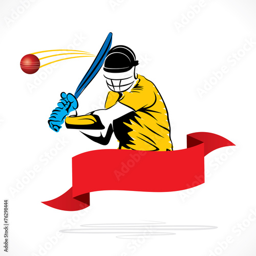 cricket play hit ball banner design vector