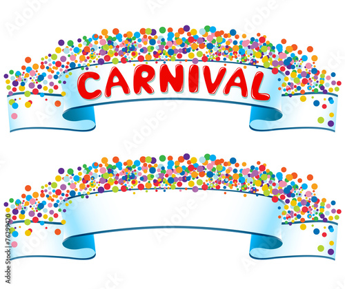 Banner with confetti and carnival word