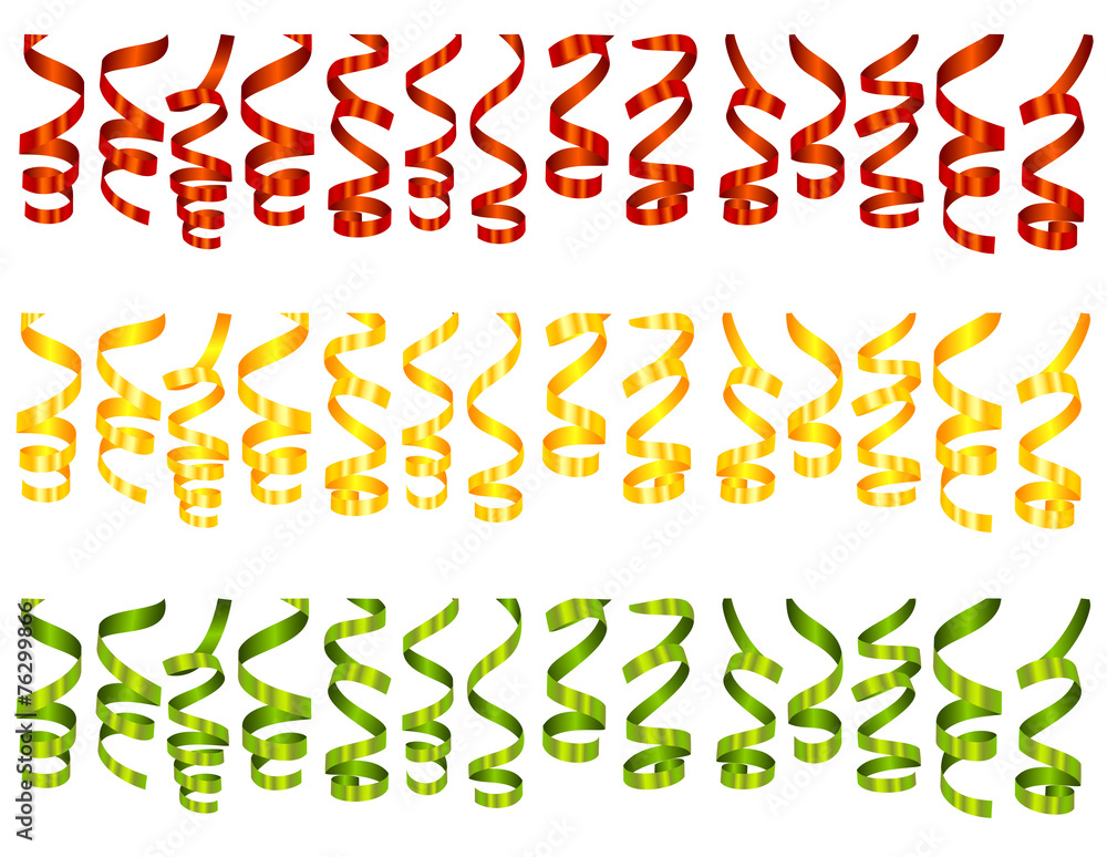 Set of serpentine banners Set of serpentine banners