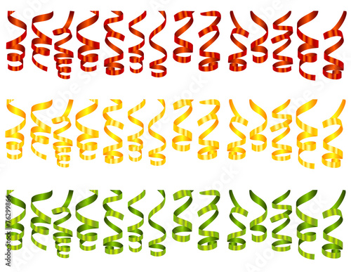 Set of serpentine banners