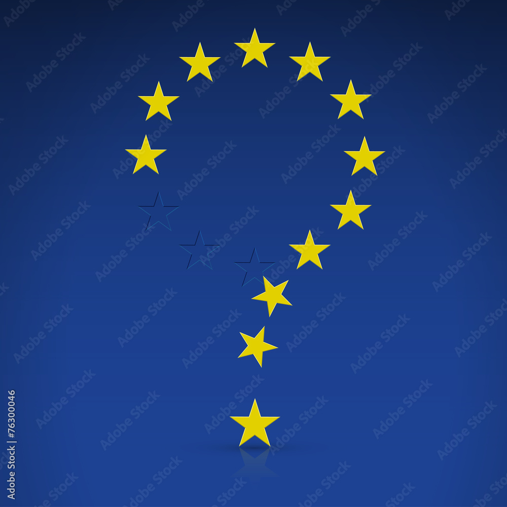 EU flag in the form of a question mark EU flag in the form of a question mark