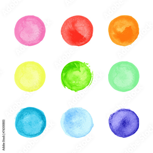 Collection of watercolor circles