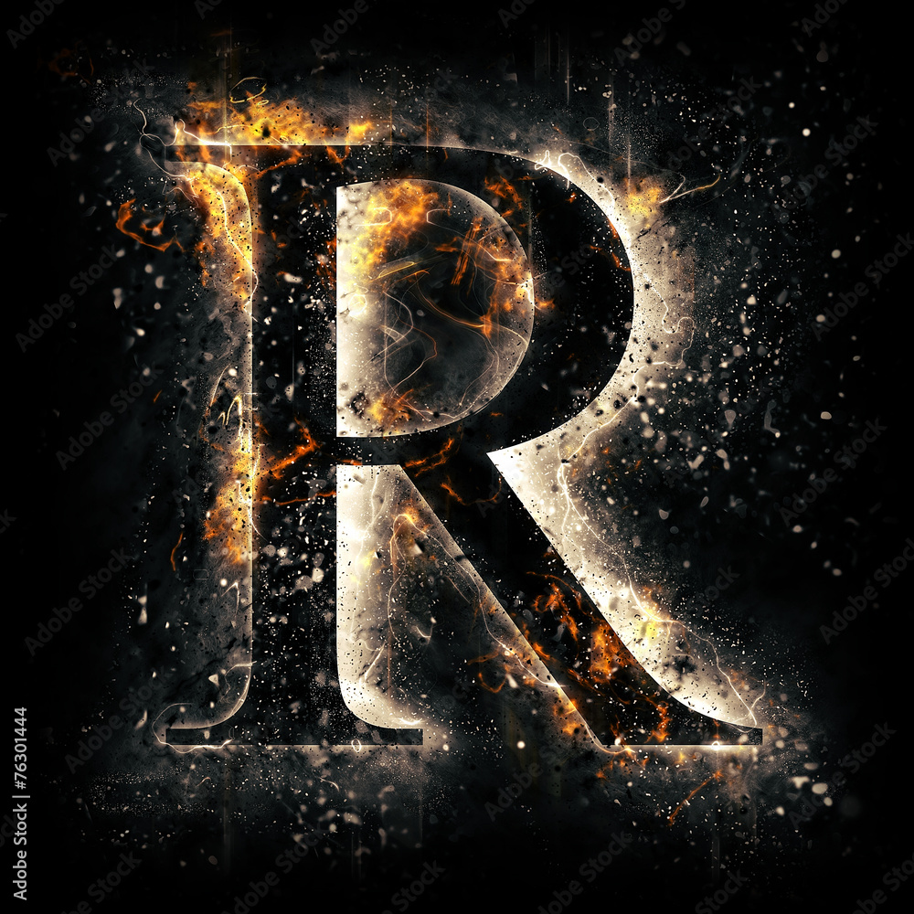 Fire alphabet. Letter R. Stock Illustration | Adobe Stock