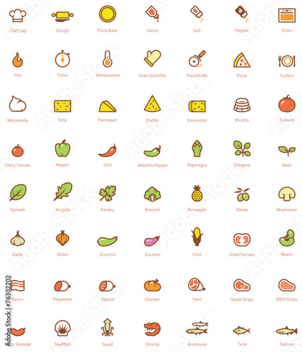 Pizza icon set