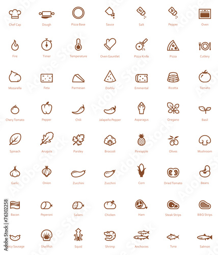 Pizza icon set