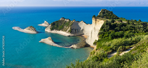 Cape Drastis cliffs on Corfu island, Greece photo