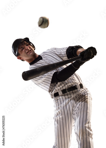 Photography isolated on white professional baseball player