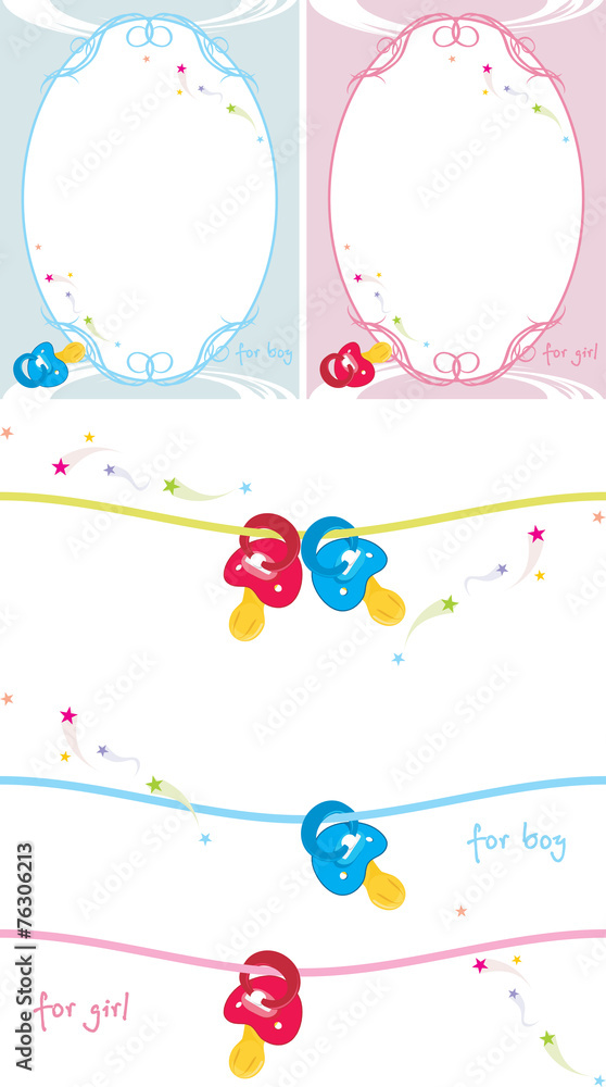 Baby dummy and birthday postcard Baby dummy and birthday postcard