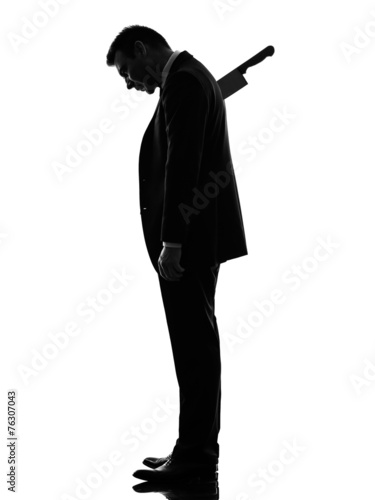 Принти на полотні business man Stabbed in the Back silhouette