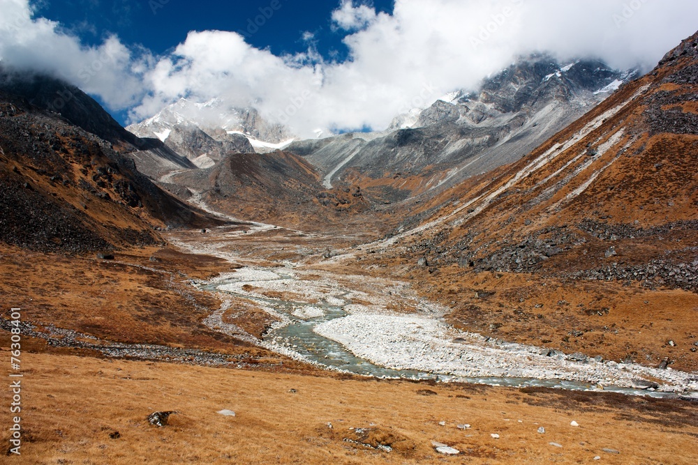 Langtang, Nepal - Scenery near Kangja (Ganja) La pass