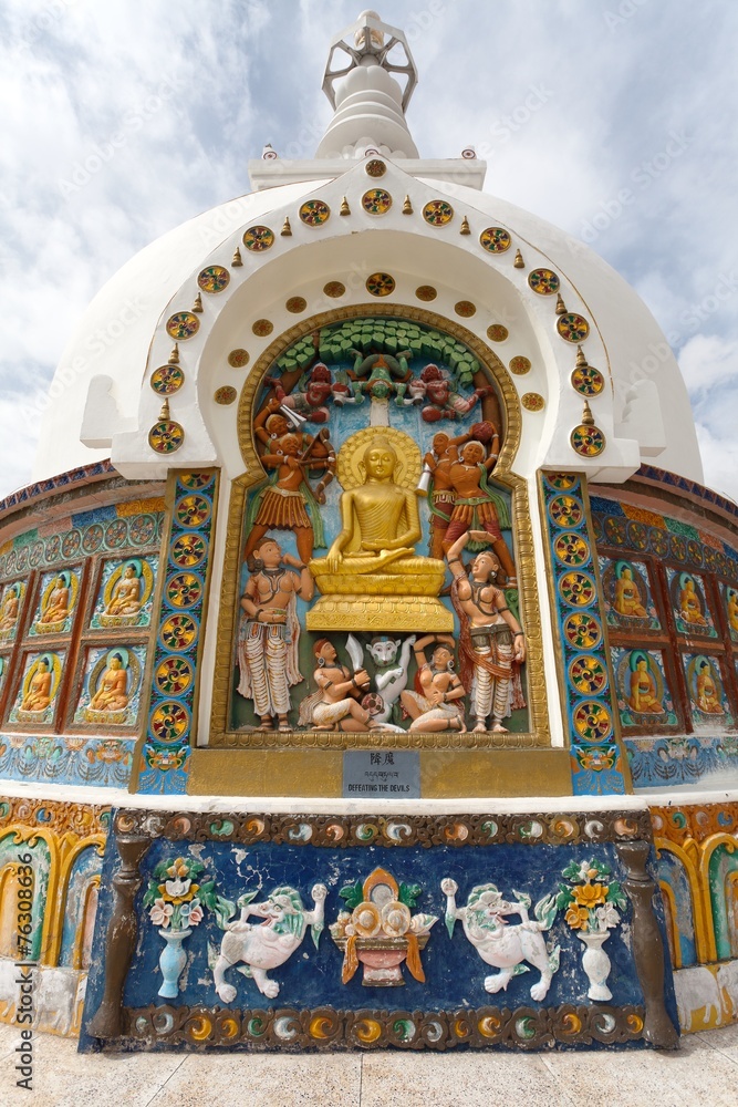 Detail of Tall Shanti Stupa near Leh