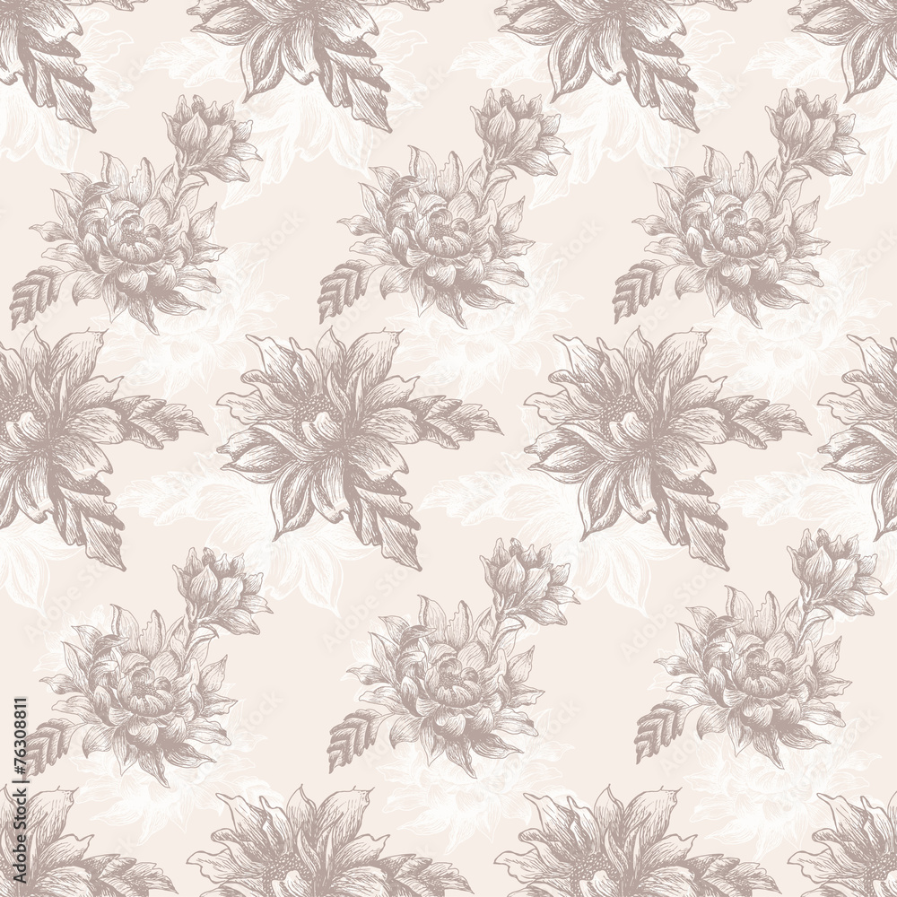 custom made wallpaper toronto digitalSeamless pattern with vintage flowers