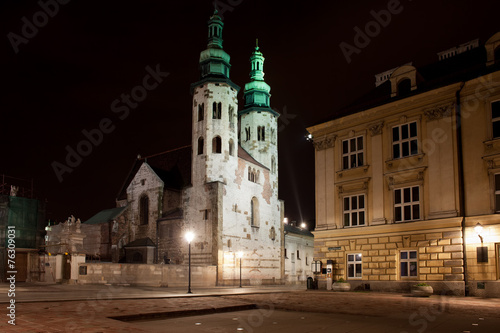 Church of St. Andrew at Night in Krakow