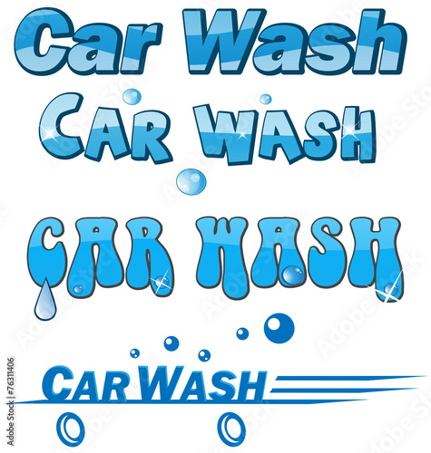 car wash symbol set isolated on white