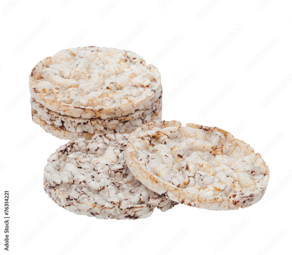 Rice cracker isolated on the white background Rice cracker isolated on the white background