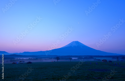 Mt.Fuji and Asagiri Highland at dawn in Fujinomiya  Shizuoka  Ja