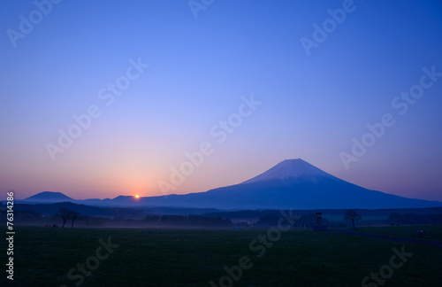 Mt.Fuji and Sunrise in Fujinomiya, Shizuoka, Japan