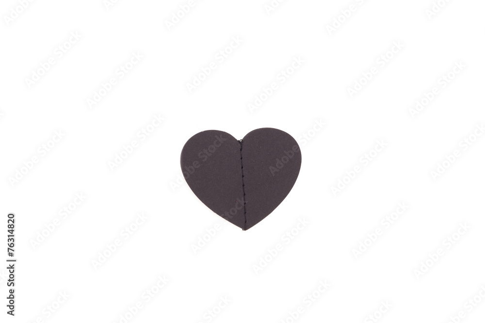 Valentines Day Black Heart paper on White Isolated Valentines Day Black Heart paper on White Isolated