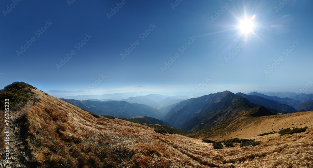 Panorama Carpathian mountains