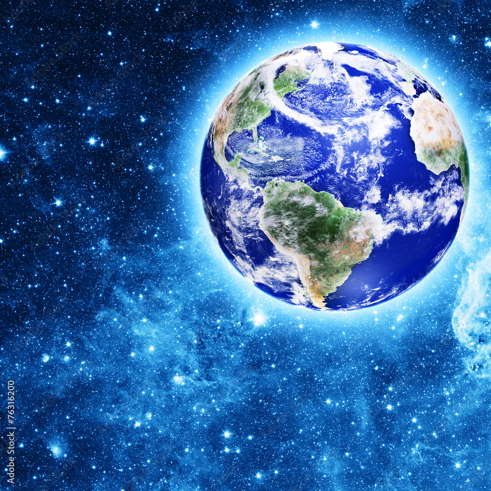 Fototapeta premium blue planet in beautiful space