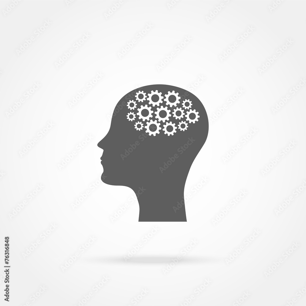 head of a man with a mechanism icon head of a man with a mechanism icon