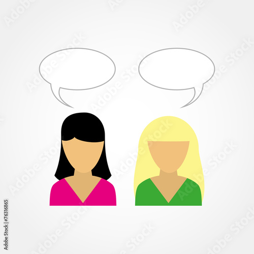 two girls talking to each other